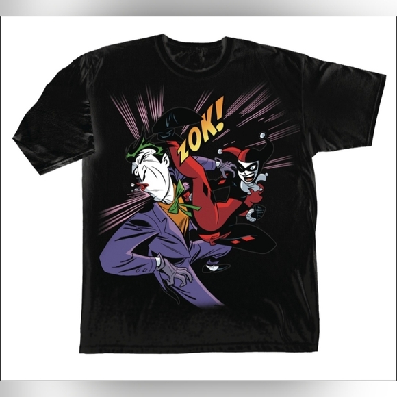 Other - Harley Quinn: "Harley Kicks The Joker" Black T-Shirt Size L Suicide Squad